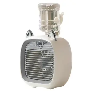 ABEZ 1200Mah Mini Air Conditioner Portable Desktop Fan Humidifier Purifier 3 Speed 2 Mode Spray USB Table Fan Car Home